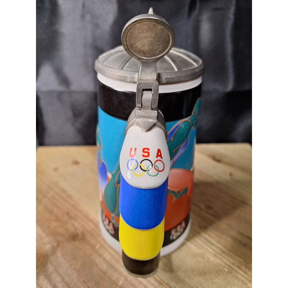 Budweiser 1996 Atlanta Olympic Team Gymnastics Beer Stein Ceramarte USA 03826